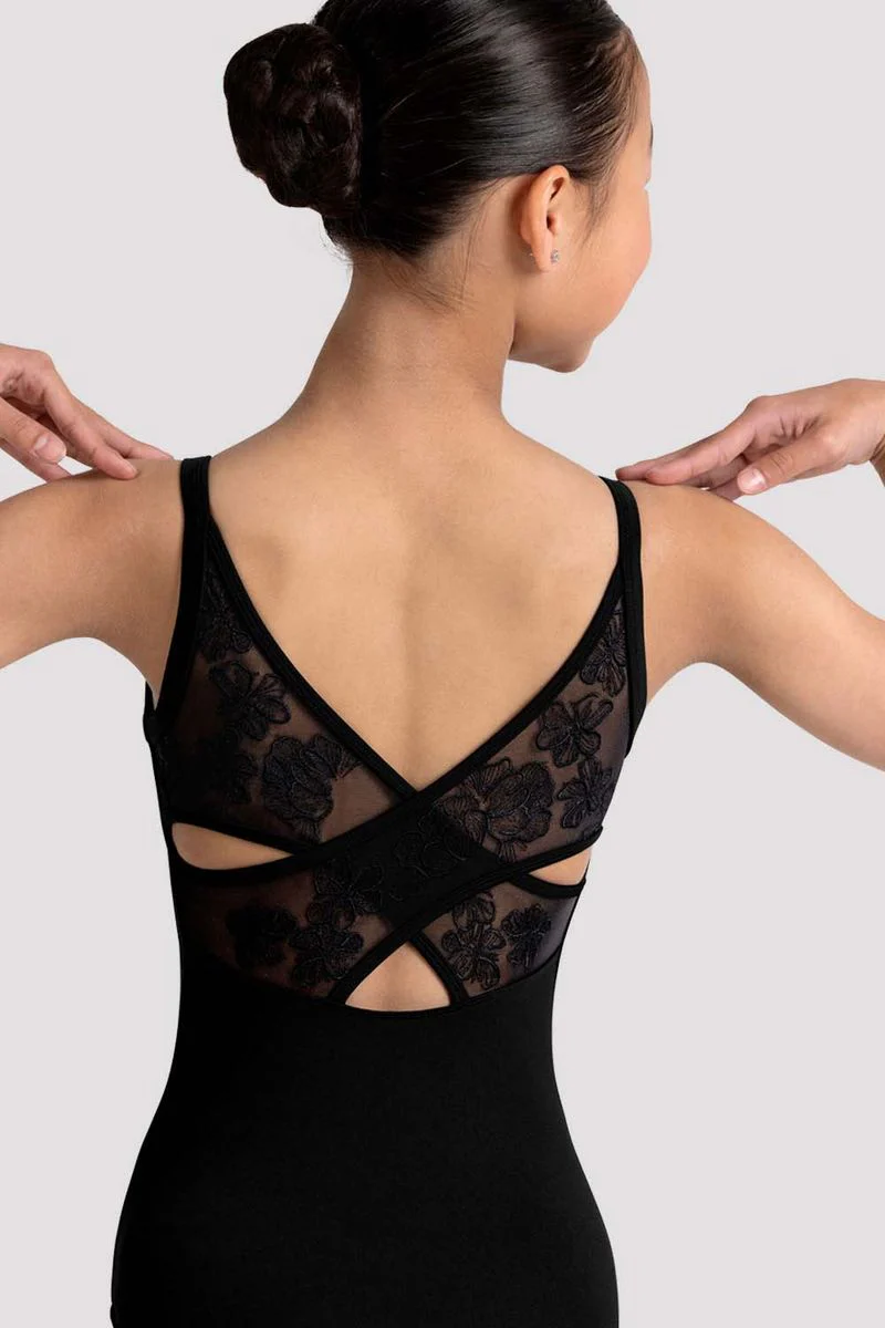 Girls Jazz Floral Cross Back Leotard - Image 2