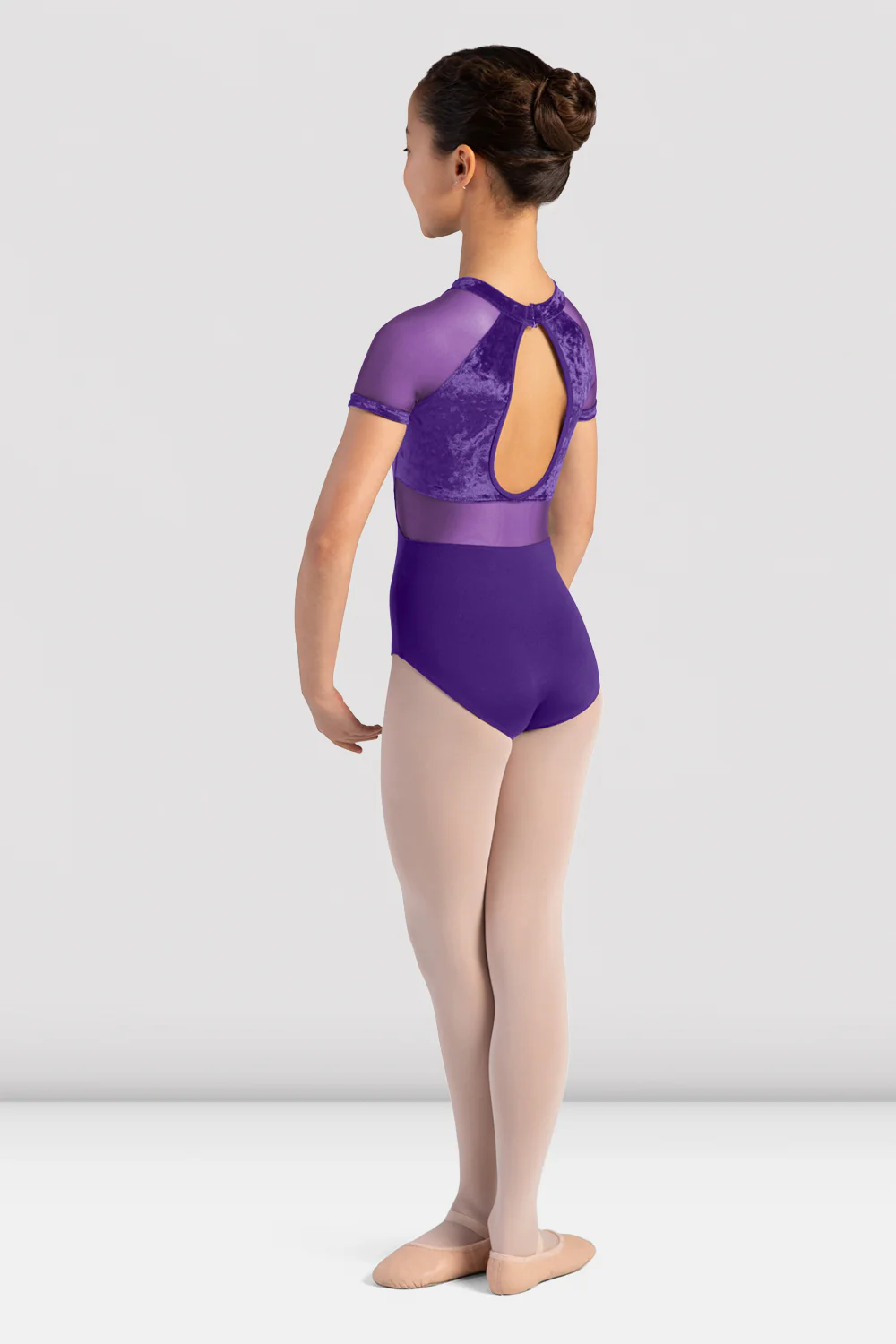 Girls Sasha Velvet Mock Neck Leotard - Image 2