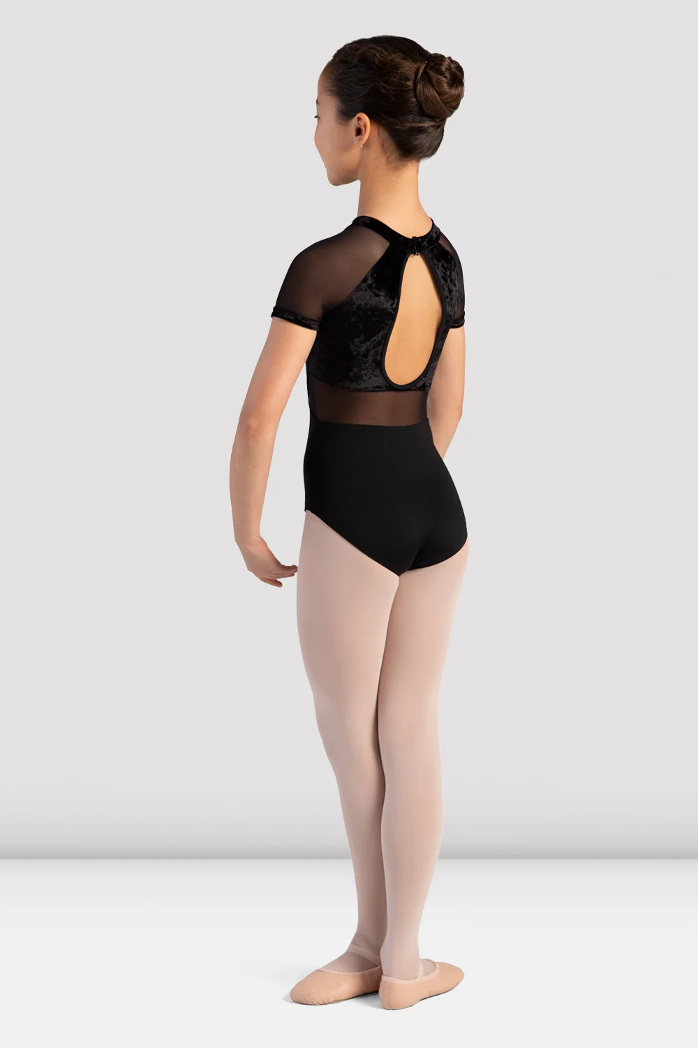 Girls Sasha Velvet Mock Neck Leotard - Image 2