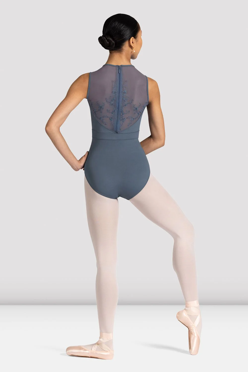 Ladies Alyssa Floral Zip Back Leotard - Image 2