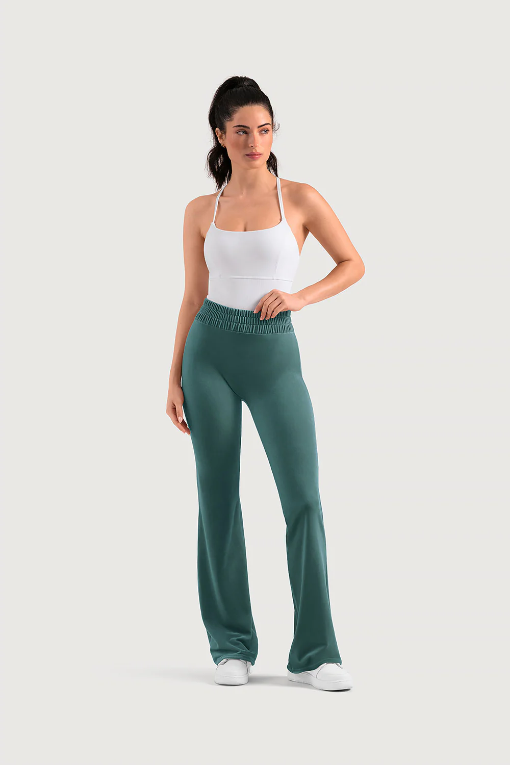 Ladies Apex Velvet Flared Legging - Image 3