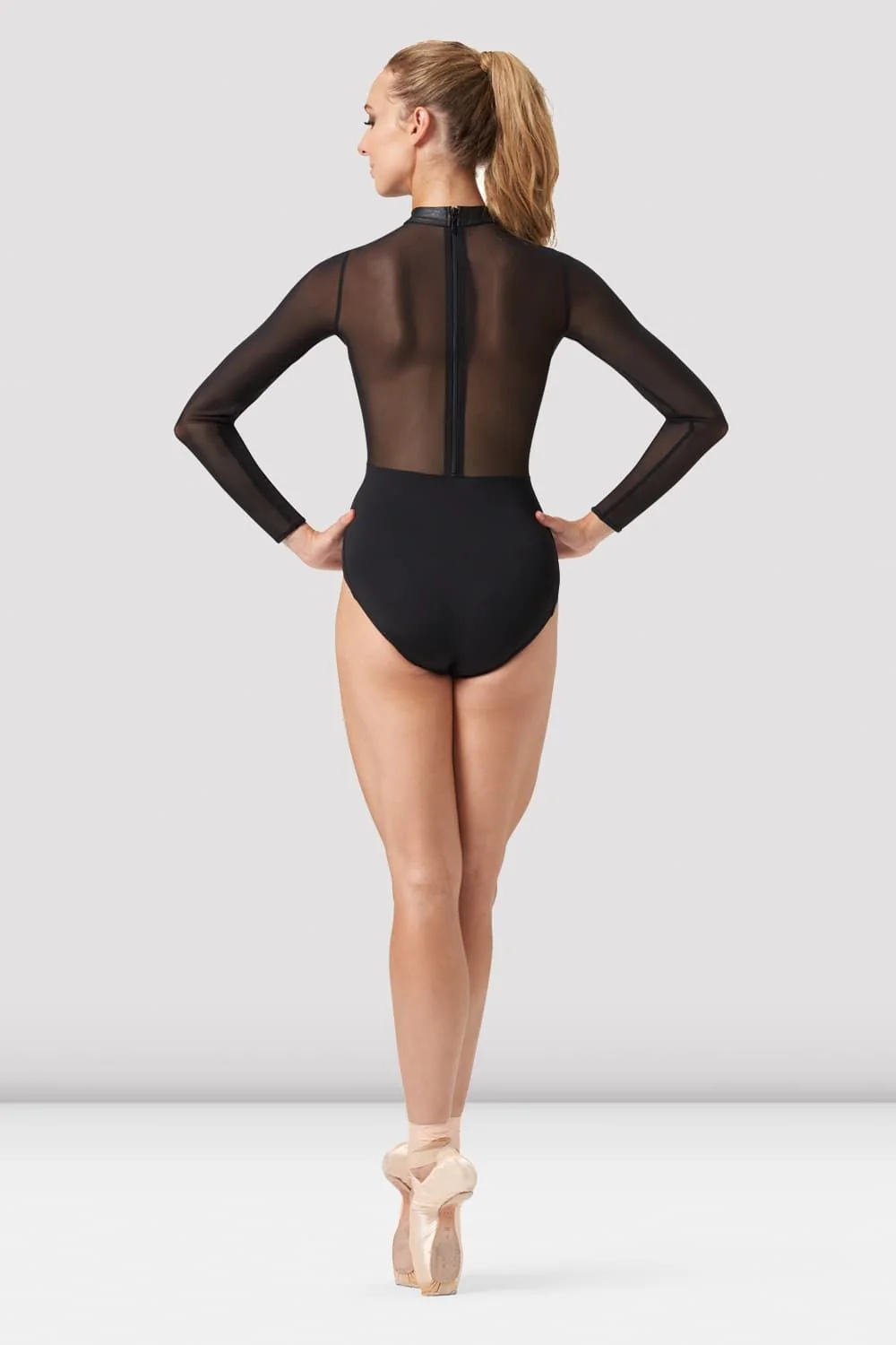 Ladies Arcacia Long Sleeve Leather Look Leotard - Image 2