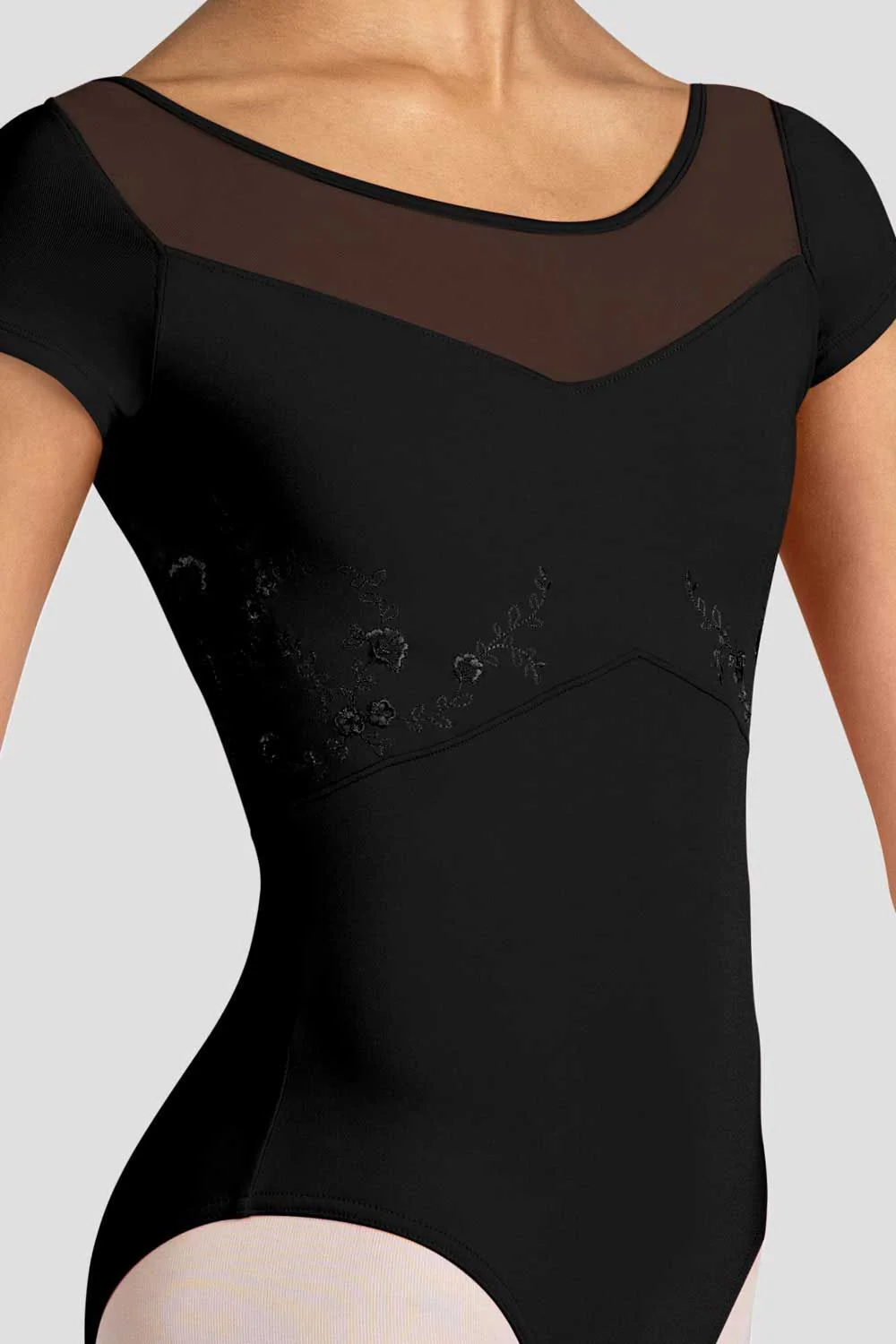Ladies Aster Floral Cap Sleeve Leotard - Image 3