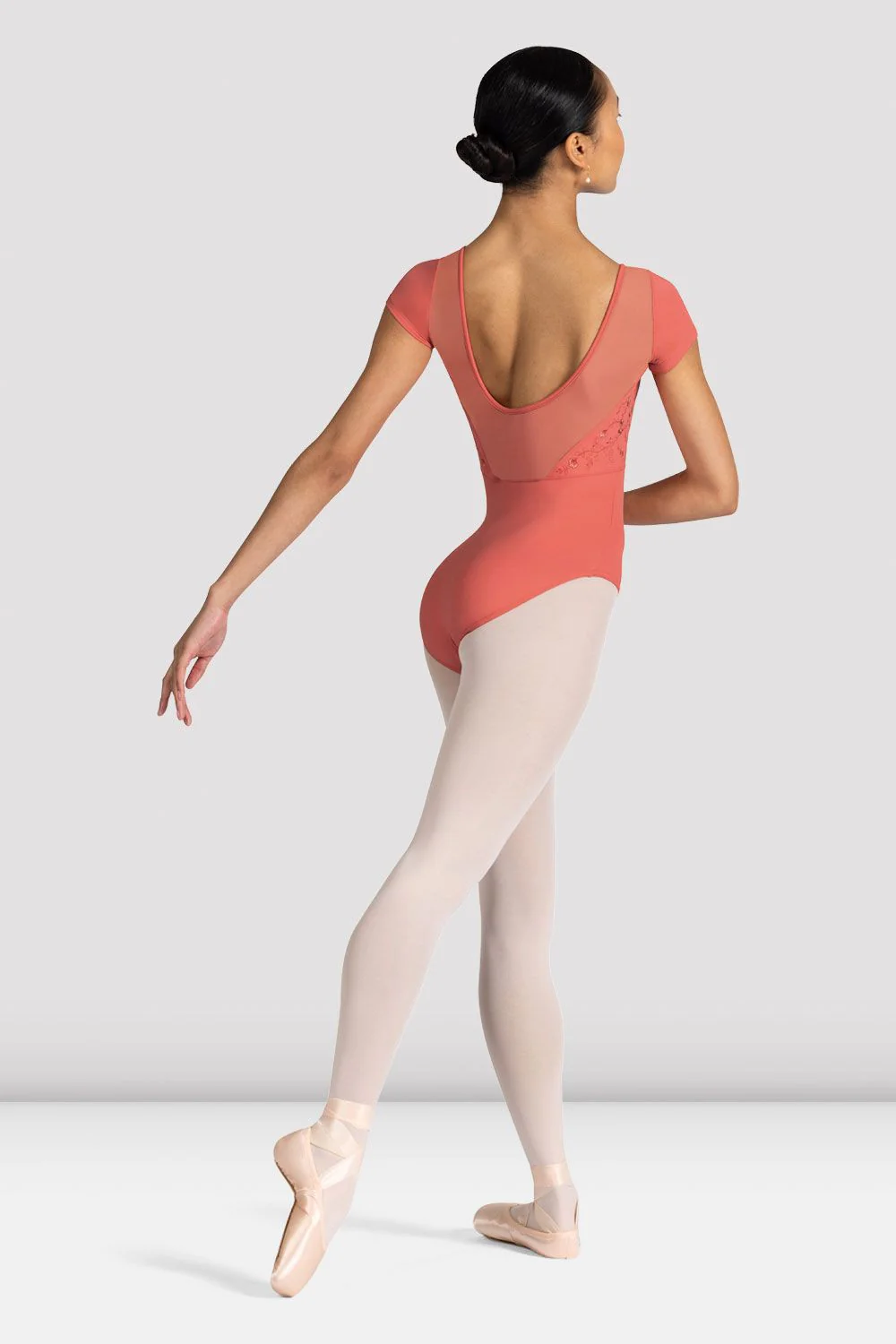 Ladies Aster Floral Cap Sleeve Leotard - Image 2