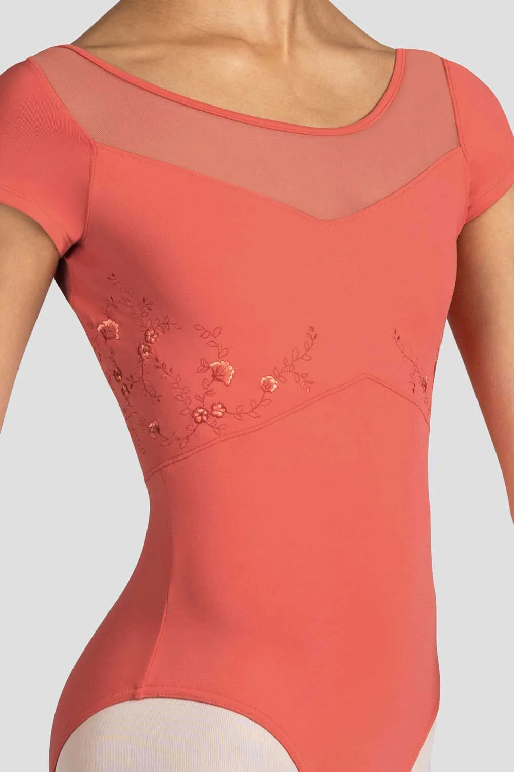 Ladies Aster Floral Cap Sleeve Leotard - Image 3