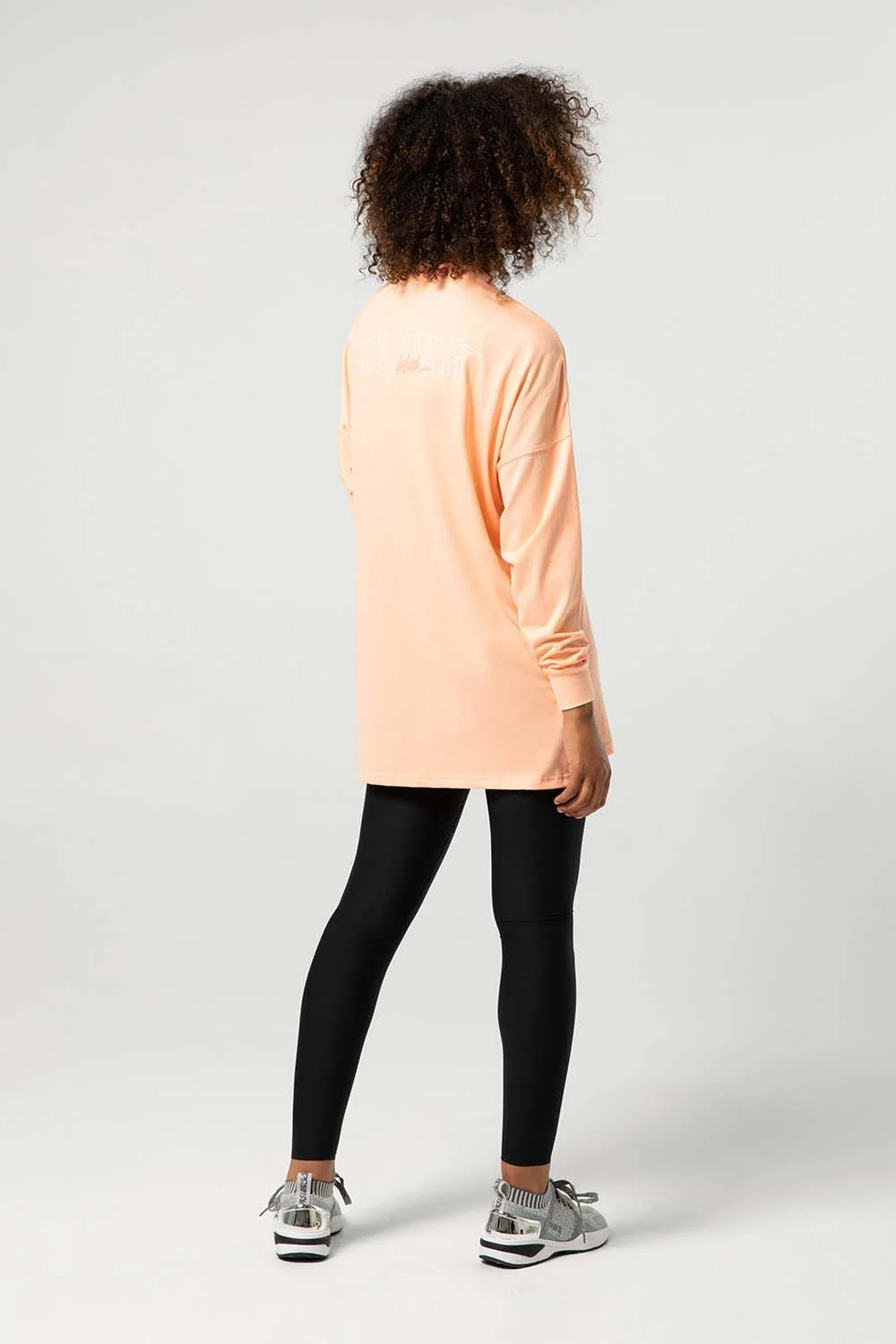 Ladies Bloch Print Oversized Long Sleeve Tee - Image 2
