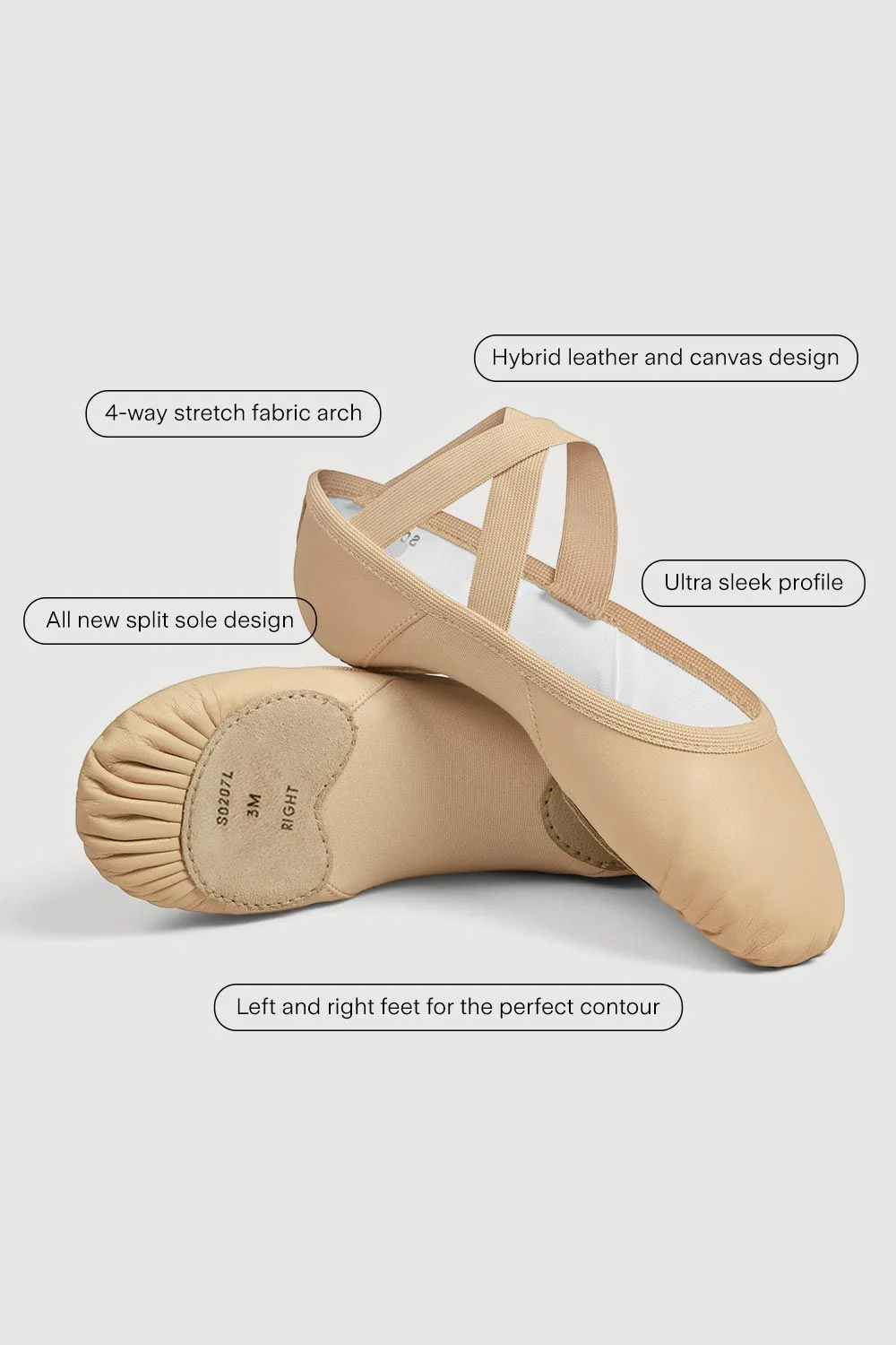 Ladies Enhance Leather Ballet Shoes - Image 5