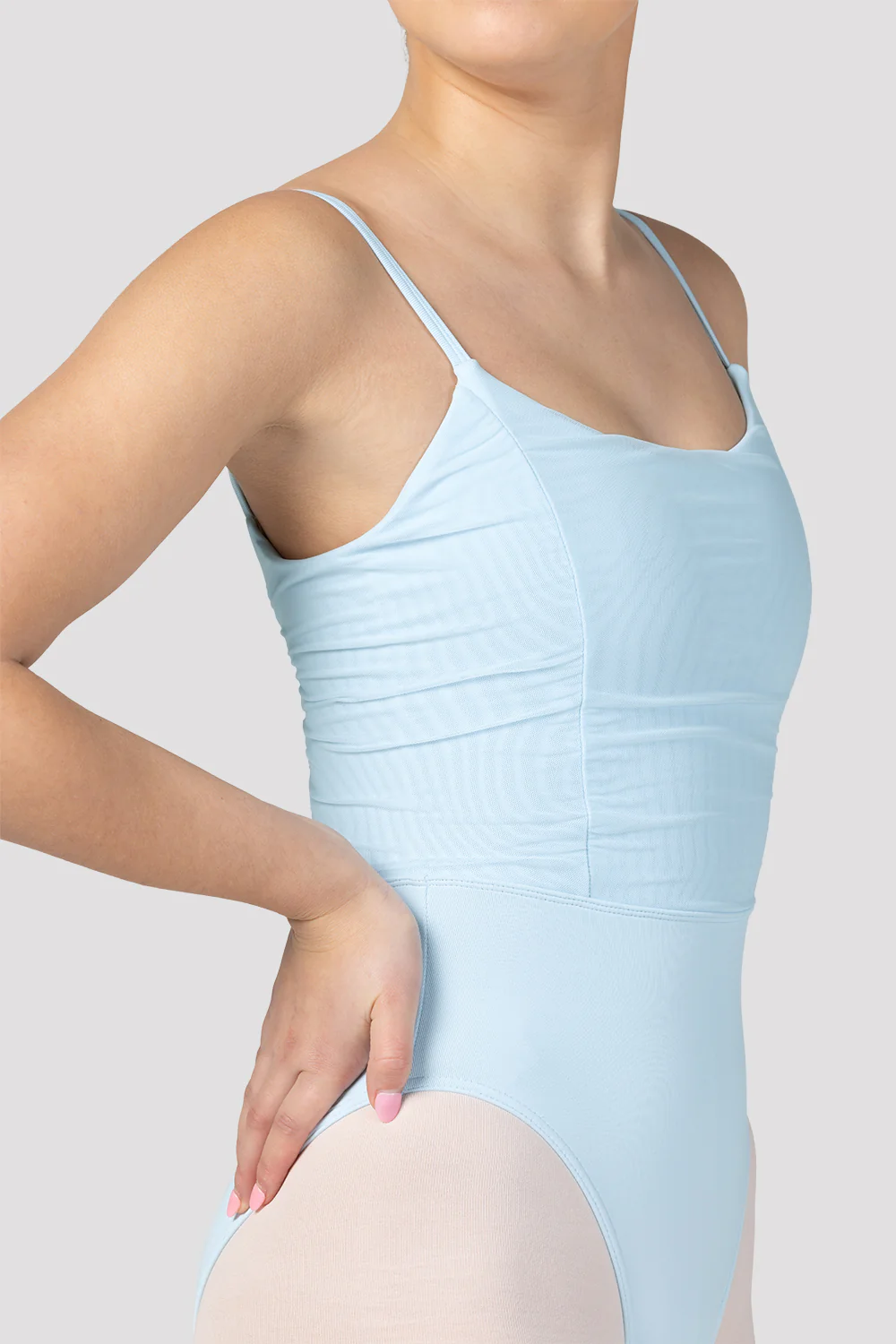 Ladies Franca Ruched Bodice Camisole Leotard - Image 2