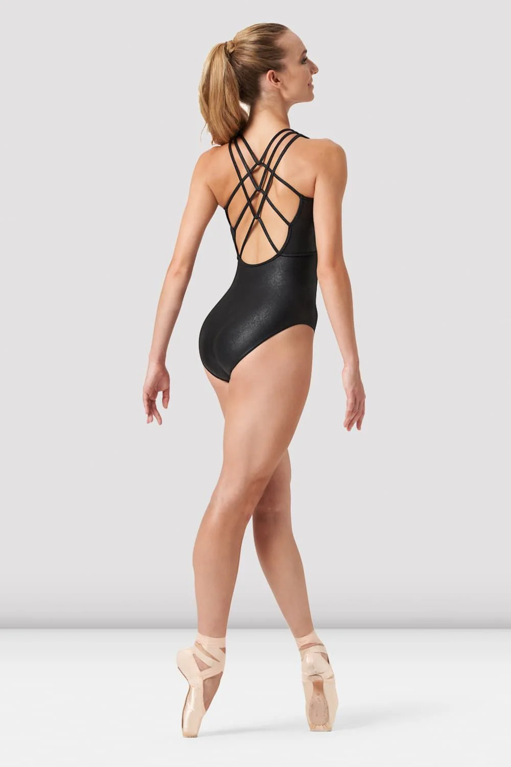 Ladies Koa Cross Back Leather Look Leotard - Image 2