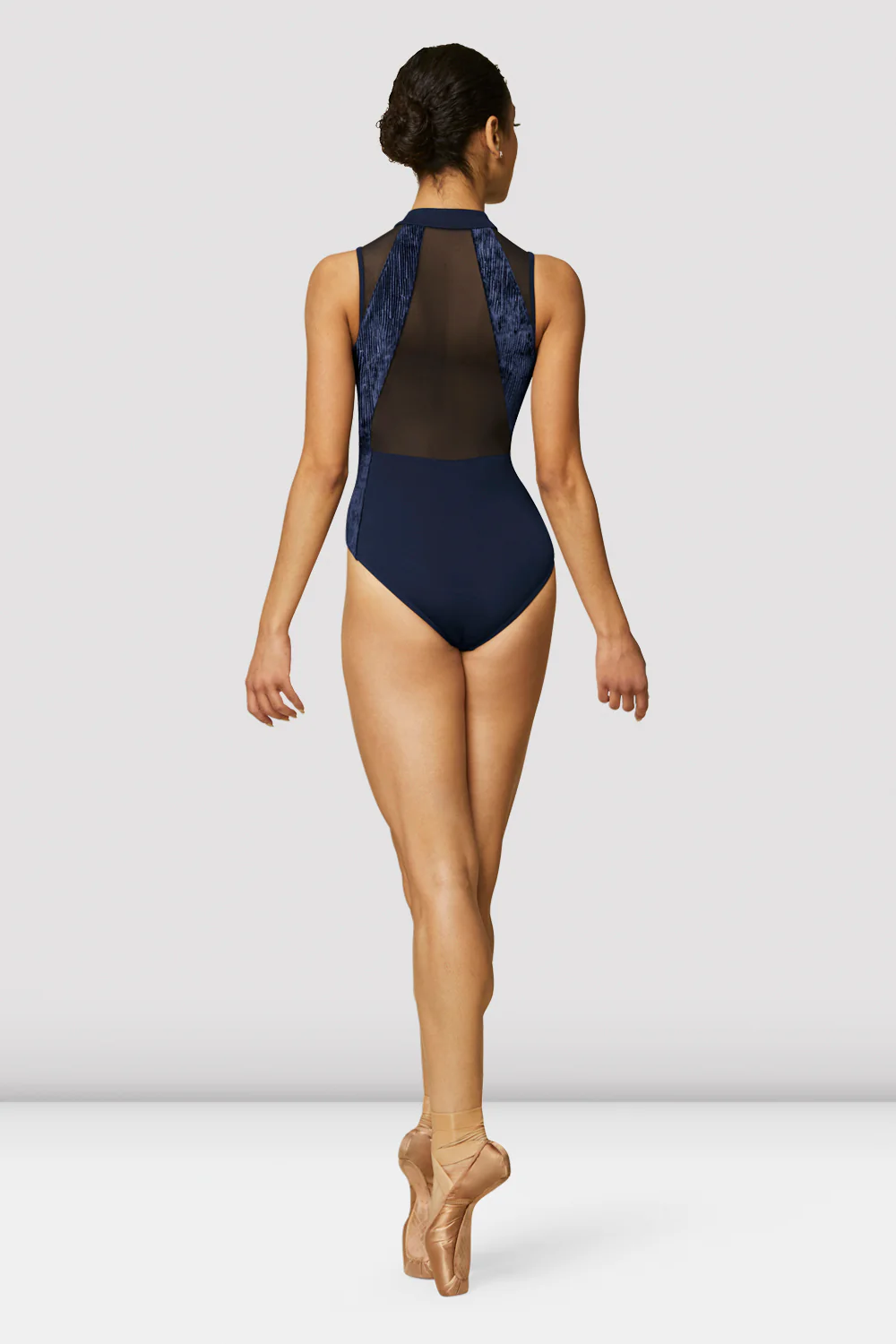 Ladies Rhea Velvet Zip Front Leotard - Image 3