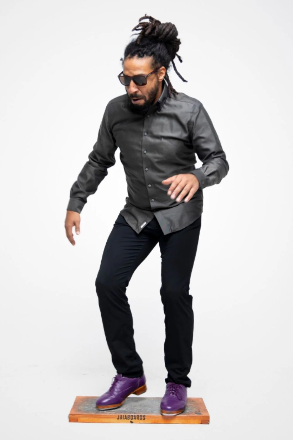 Mens Jason Samuels Smith Pebble Leather Tap Shoes - Image 8