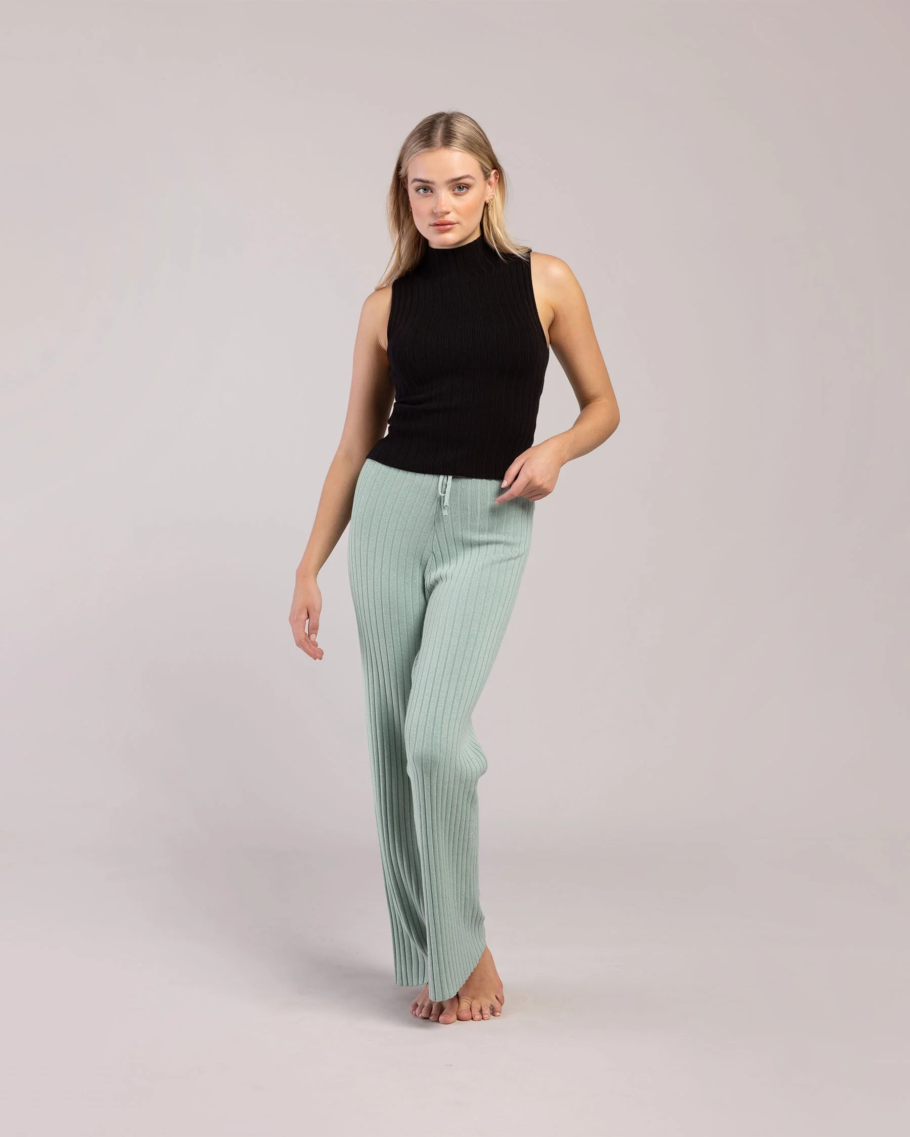 Rib Lounge Wide Leg Pant - Image 3